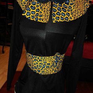 African fabric collar and belt